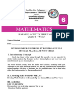 Mathematics: Learning Activity Sheet No. 13 Quarter 1 - Week 7