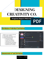 Redesigning Creativity Co.: Progress Report PROJ-IE-4