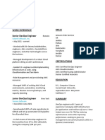 DevOps Engineer Sample Resume