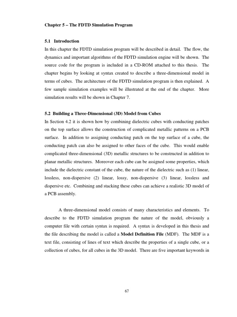 Chapter 5 - The FDTD Simulation Program | PDF | Science & Mathematics ...