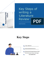 Key Steps of Writing A Literature Review: Jannatul Shareat Disha