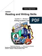 Reading and Writing Skills: Quarter 4 - Module 1