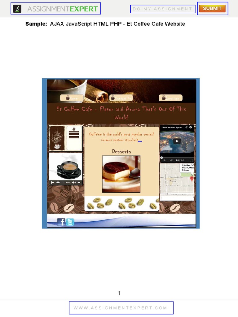 Et Coffee Cafe Website Programming Ajax Javascript HTML PHP D 78874 ...
