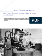 Solutions in Battery Technology Testing:: Hazard Screening, Safety Testing and Performance Characterization