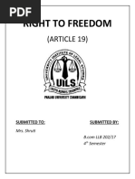 Right To Freedom: (ARTICLE 19)