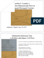 Section 4: Lecture 1 Quasi-One-Dimensional Flow in Convergent/Divergent Nozzles