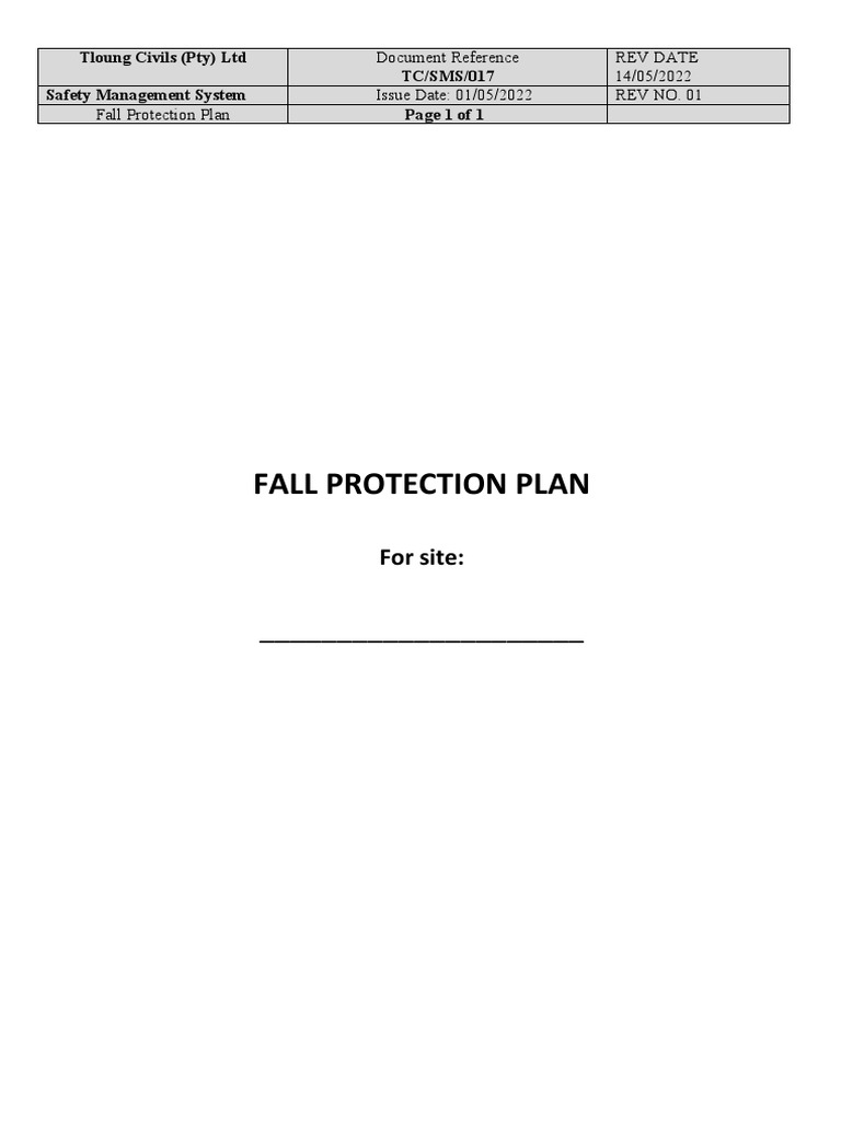 Fall Protection Plan for Elevated Work | PDF | Safety | Scaffolding
