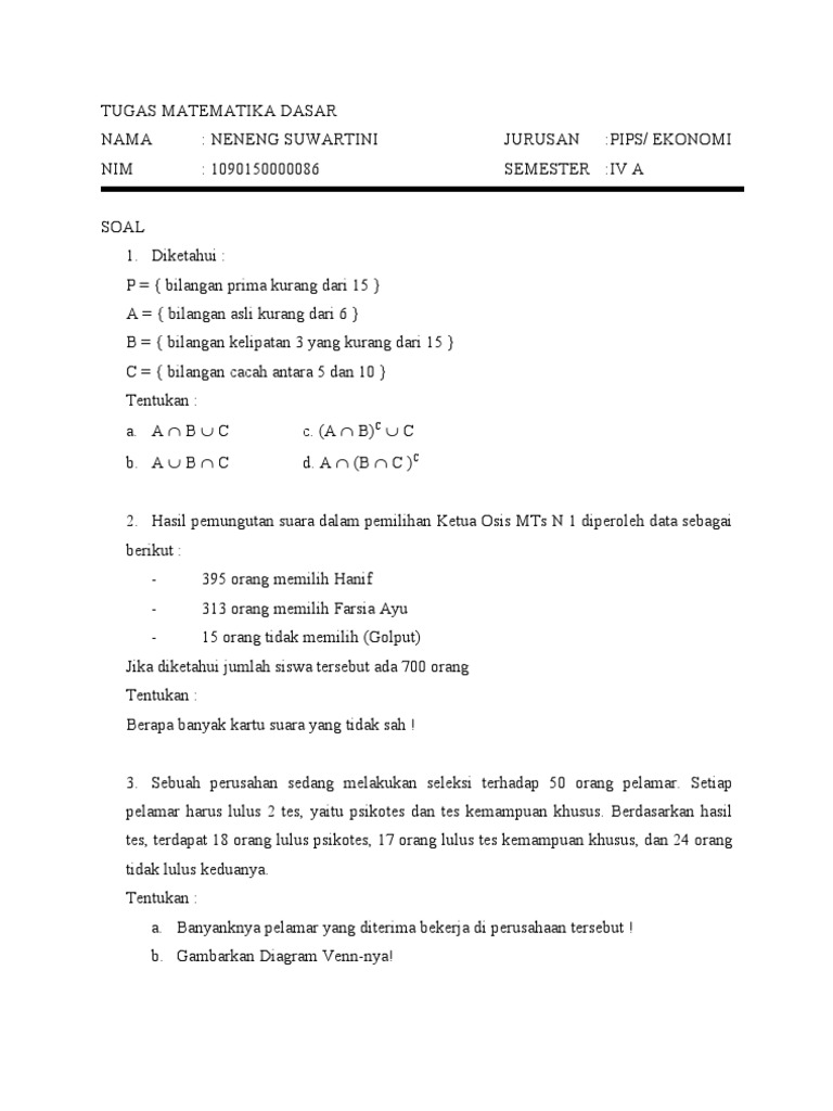 Tugas Matematika Dasar Neneng22