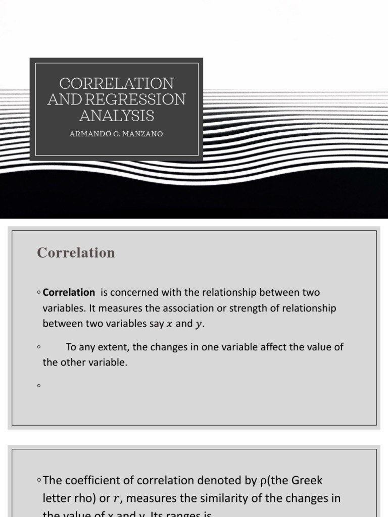 Correlation Analysis and Regression 22 | PDF | Coefficient Of ...