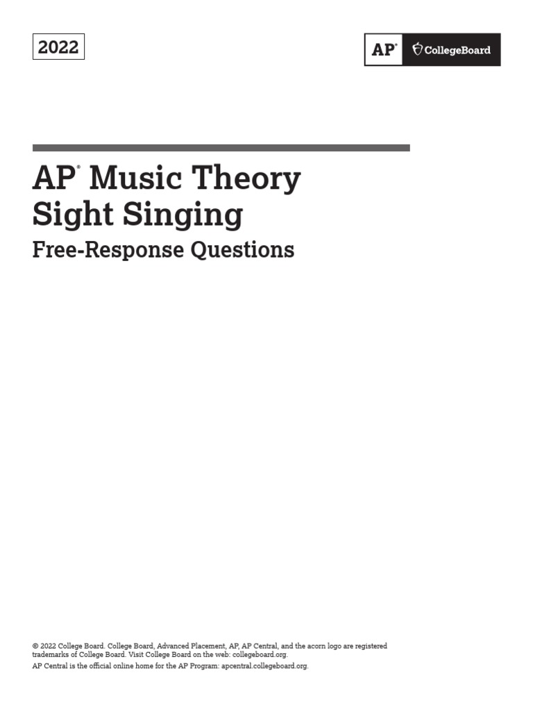 AP Music Theory Sight Singing: Free-Response Questions | PDF | Music ...