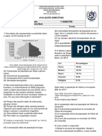 Avaliação de Geografia 1º Bimestre 2021