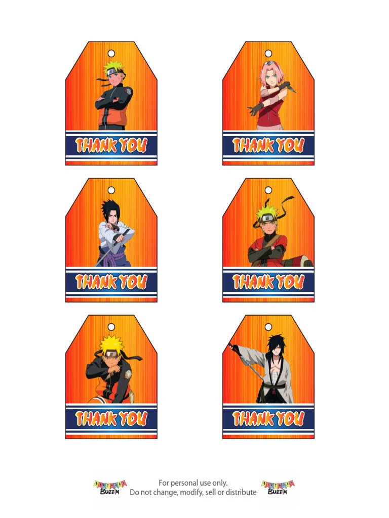 Naruto Gift Tags PDF