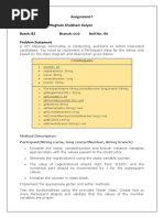 Assignment-1 Name of Student: Waghule Shubham Kalyan Batch: B3 Branch: Roll No.: 94 Problem Statement