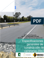 Especificaciones generales construcción carreteras 2022 actualizadas