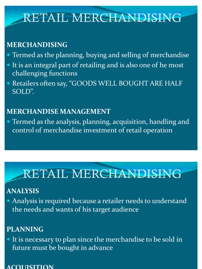 Retail Merchandising Explained | PDF | Retail | Merchandising
