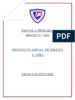 Proyecto Anual de Inglés 2022 1ST GRADE