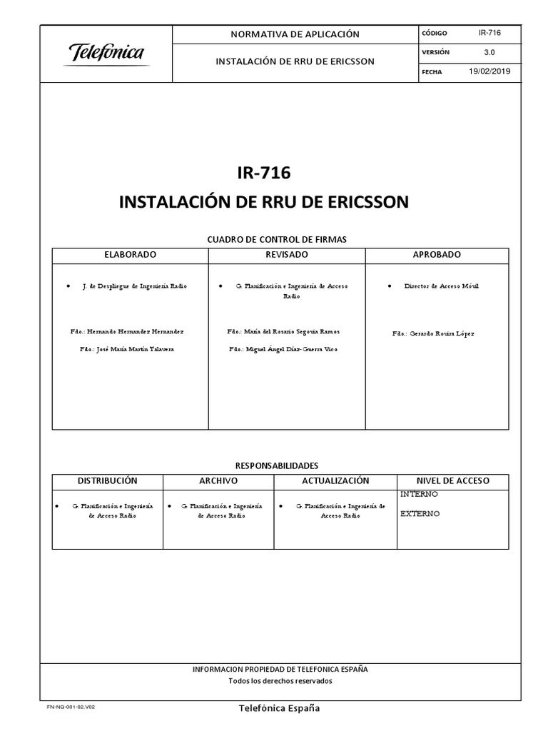 Ir-716 Instalación de Rrus de Ericsson v3.0 (19!02!2019) | PDF ...