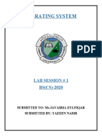 Operating System: Lab Session # 1 BS (CS) - 2020