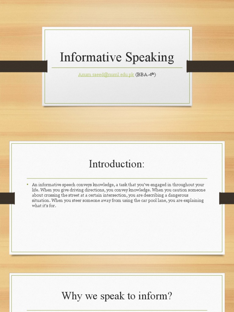 Informative Speaking | PDF | Jargon | Persuasion