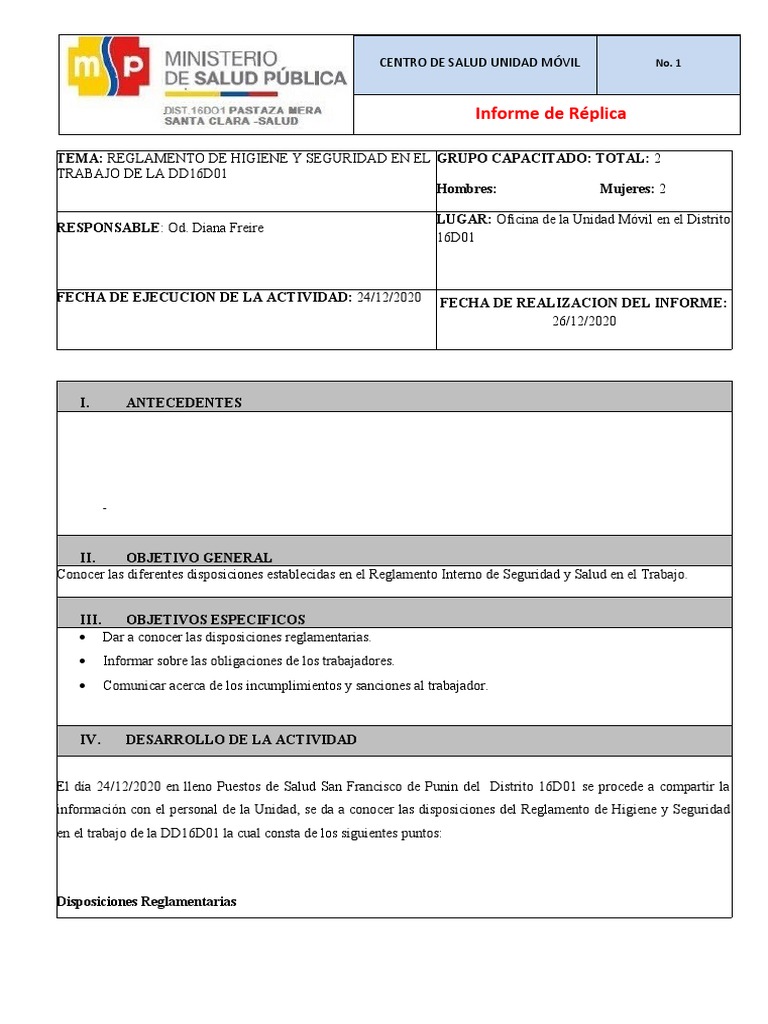 Copia de INFORME HIGIENE Y SEGURIDAD EN EL TRABAJO | PDF | Seguridad y ...