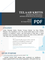 Telaah Kritis: Dosen Pembimbing: Dr. Iman Permana, M.Kes, PH.D