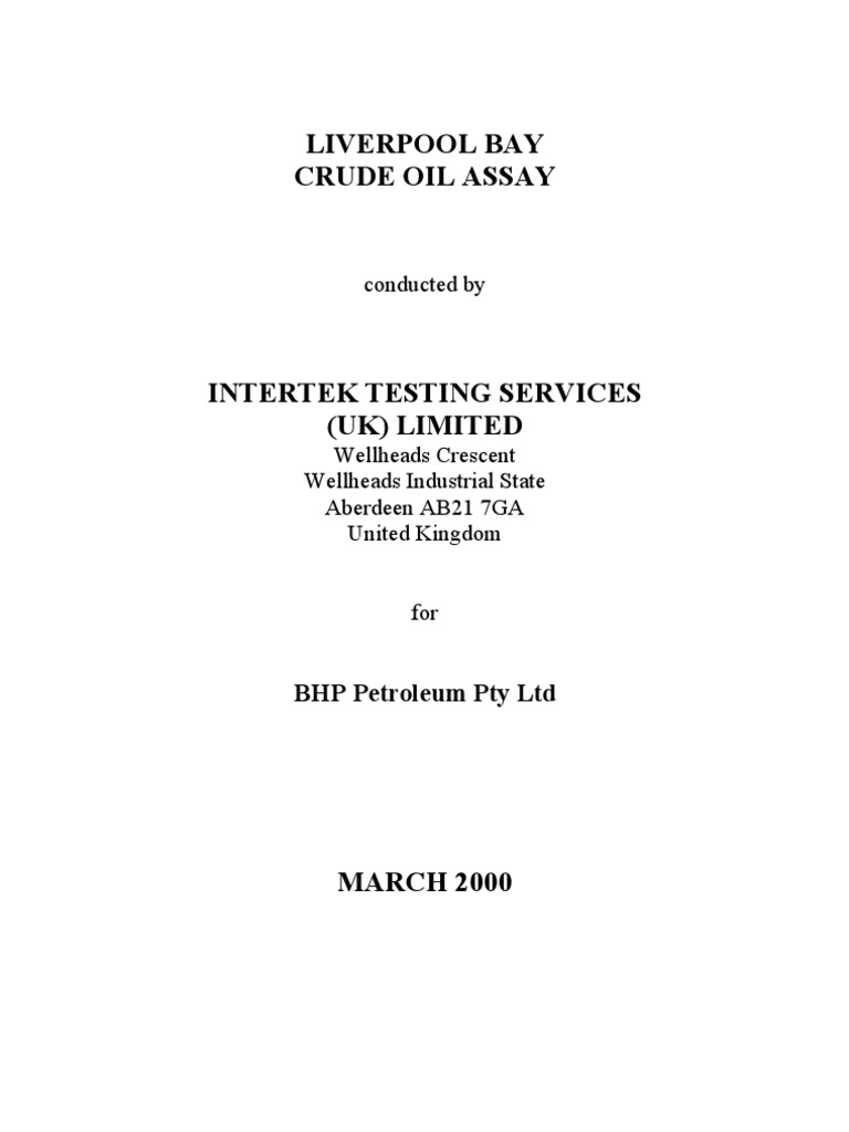 Crude Oil Spec | PDF | Petroleum | Viscosity