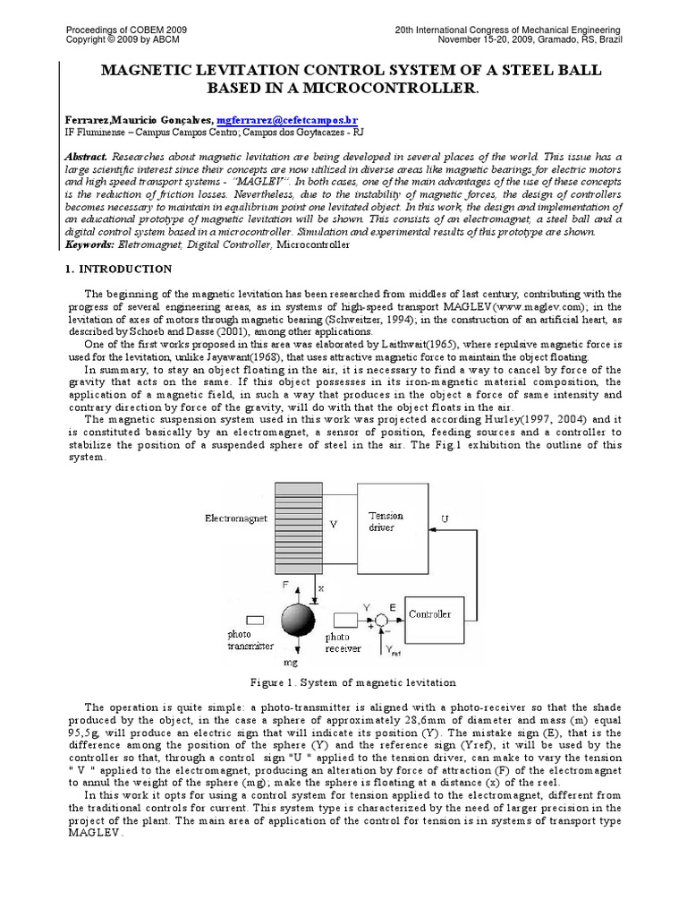 Levitation Control System of A Steel Ball Based in A