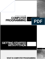 Computer Programming: Basic Elements of Python Programs