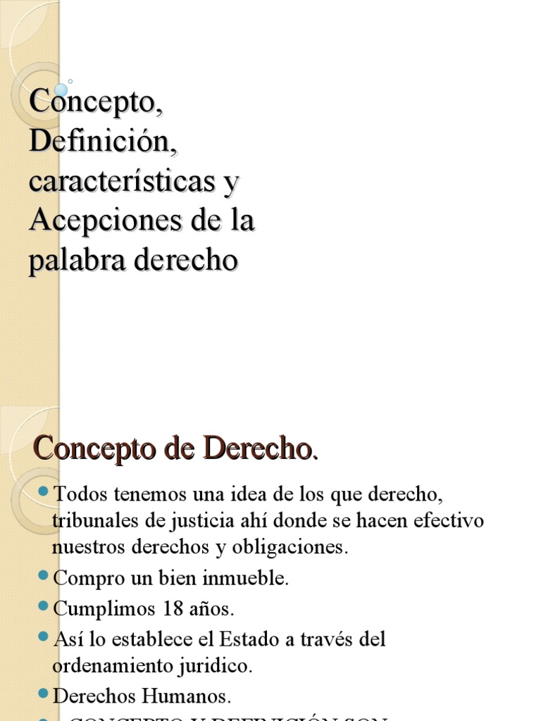 Acepciones de La Palabra Derecho Tema 4, Clase 4 PDF Derechos La Ley natural