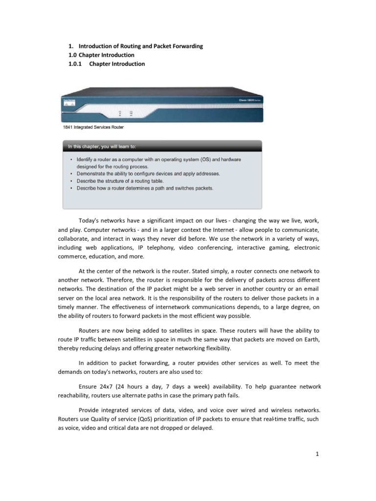 1 Routing Concepts | PDF | Router (Computing) | Computer Network