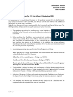 UG Admission Guidelines for Delhi University