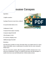 Canape Salmon Mousse Canapes: Directions