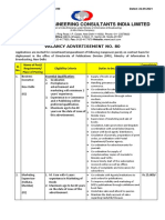 Broadcast Engineering Consultants India Limited: Vacancy Advertisement No. 80