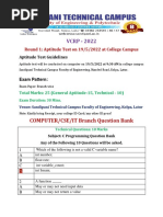 VCRP - 2022: COMPUTER/CSE/IT Branch Question Bank