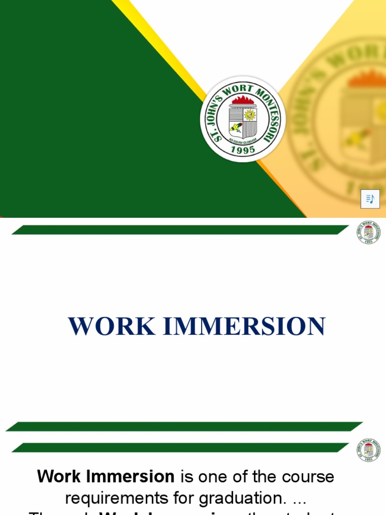 Guidelines For Work Immersion Abm12b PDF Curriculum Partnership