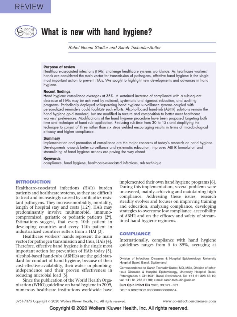 What Is New With Hand Hygiene?: Review | PDF | Hand Washing | Hospital ...