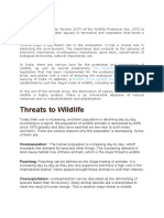 Threats To Wildlife: The Wildlife Protection Act Wildlife Crime Control Bureau