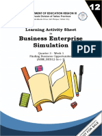 Business Enterprise Simulation: Learning Activity Sheet