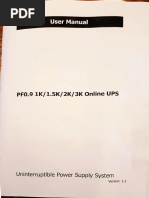 User Manual: PFO.9 1K/1.5K/2K/3K Online UPS