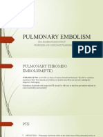 Pulmonary Embolism: DR A Hammangabdo Fwacp Professor and Cosultant Pulmonologist