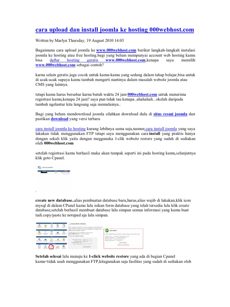 Cara Membuat Database Di 000Webhost : Cara Membuat Database Di 000webhost Dwiay Dal1809 / Akan membagikan tips cara mengubah nama website kamu di hosting gratis 000webhost.