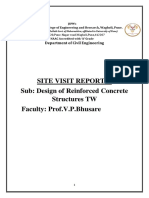 Site Visit Report#2 Sub: Design of Reinforced Concrete Structures TW Faculty: Prof.V.P.Bhusare