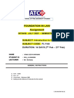 Assignment July 2021 Sem 2 - Introduction To Contract Law