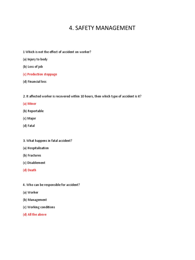 Man Chapter 4 MCQ PDF Fires Fire Safety