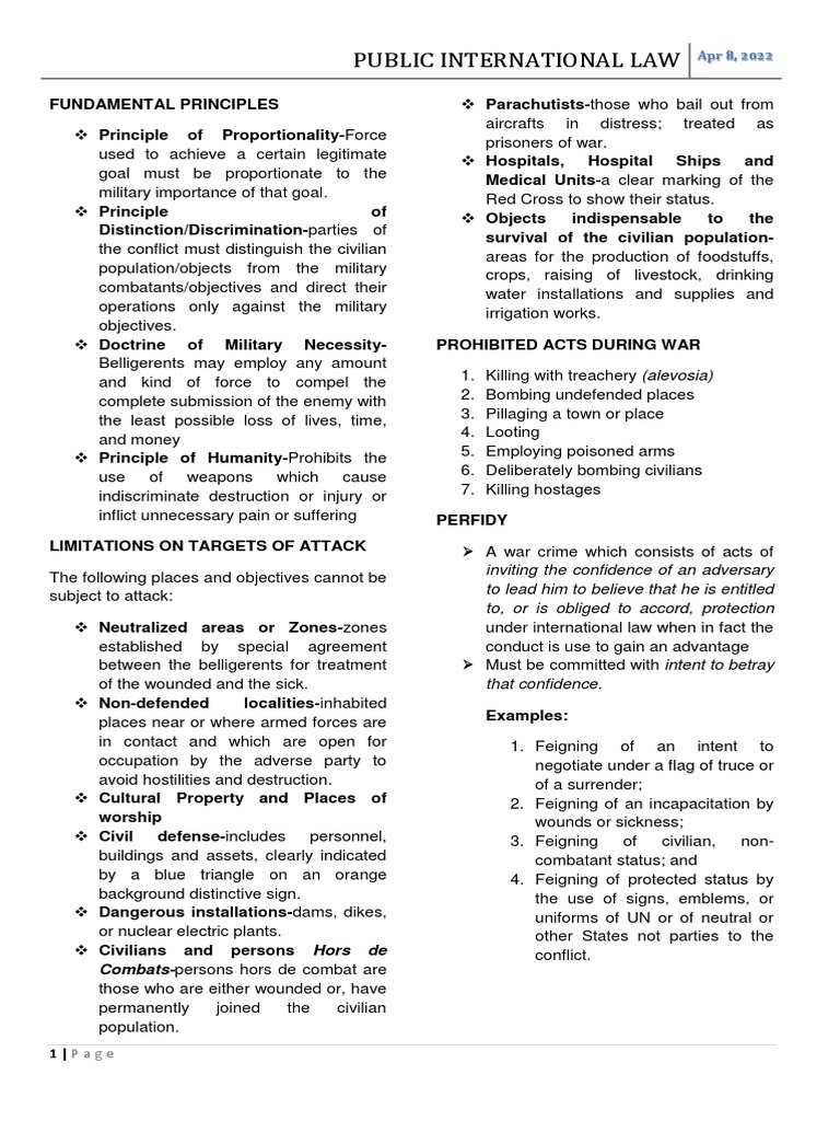 Public International Law CombatsPersons Hors de Combat Are PDF