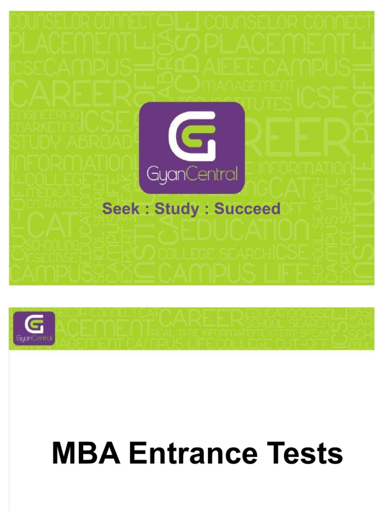 MBA Entrance Exam Overview | PDF | University And College Admission ...