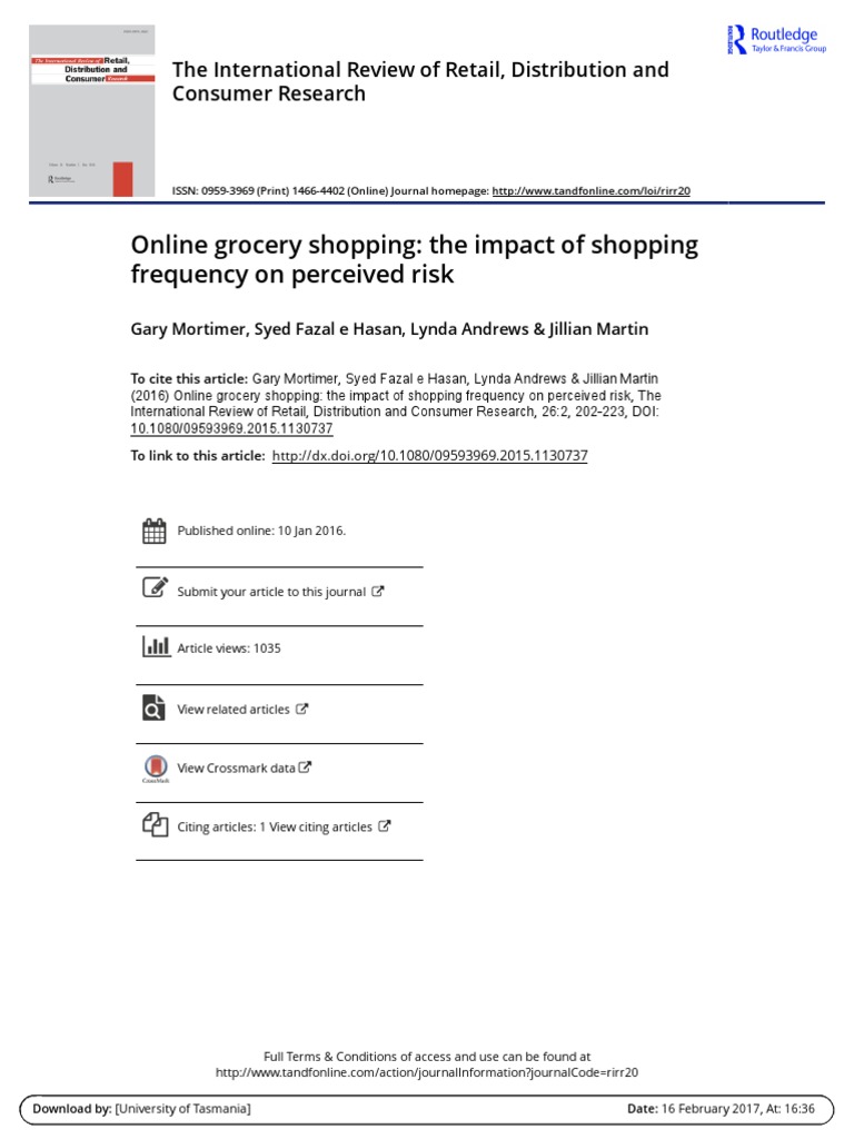 Online Grocery Shopping The Impact of Shopping Frequency On Perceived