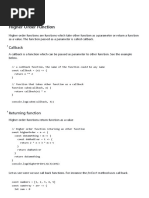 Higher Order Function: Callback