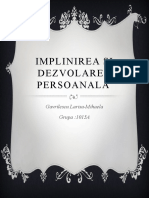 Implinirea Si Dezvolarea Persoanala