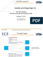 Federated Identity and Single-Sign On: Prof. Ravi Sandhu Executive Director and Endowed Chair